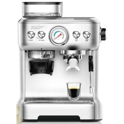 Maier Pump Steam Coffee, Espresso and Cappuccino Maker Machine-Silver