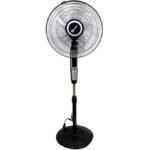 16 Inch Electric Stand Fan With Infrared Remote Control - Black | Sayonapps