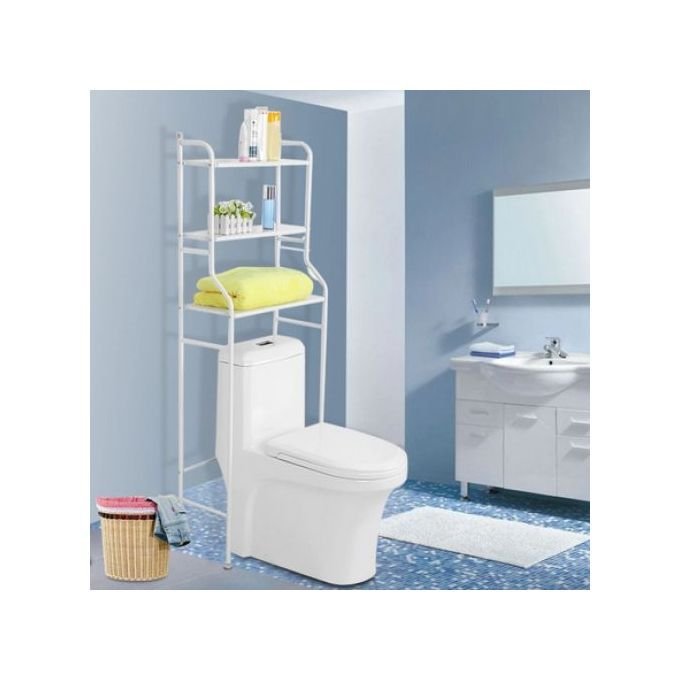 1-2023-07-04t132530.302-1.jpg Bathroom Over Toilet Storage Rack Organizer - White - Image 1
