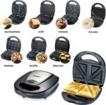 Sonashi 7-in-1 Multi Snack Maker SSM-862 - Detachable Sandwich, Grill, Donut, Waffle, Cupcake, Nutty, Omelet Making Plates | Kitchen Appliances - Image 2