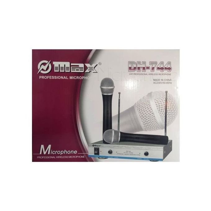 1001265445.jpg Max Vhf Professional Wireless Microphone-Silver And Black - Image 1