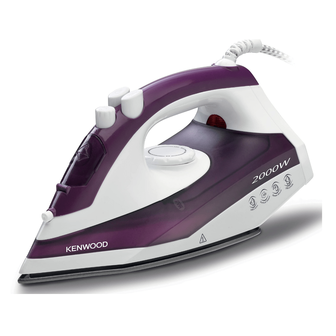 1002070376645389667130824063.png Kenwood Teflon Steam Iron 2000W 250ml with Non-stick Soleplate STP40 - Image 1