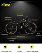 EBEE Electric Mountain Bike With Element Rear Light Fenders And Charger-Black - Image 2
