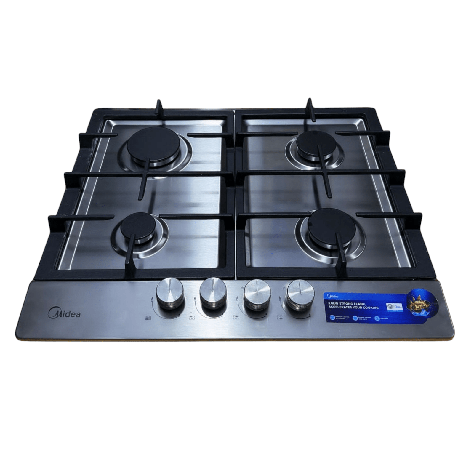10030431547678795844386537645.png Midea Built-in Gas Hob, 50cm – Stainless steel - Image 1