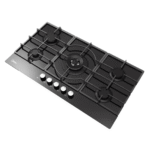 Midea Built-in Gas Hob, 90cm by 60cm, 5 Burners, Automatic Ignition, Black Cooktop