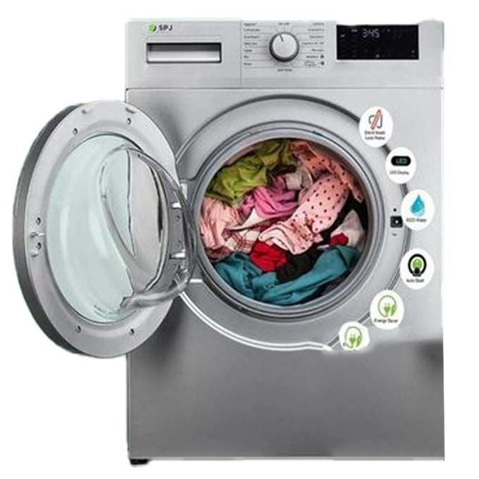 1281229-1-1.jpg SPJ 10Kg Front Load Fully Automatic Washing Machine -Grey - Image 1