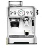 Maier Pump Steam Coffee, Espresso and Cappuccino Maker Machine-Silver