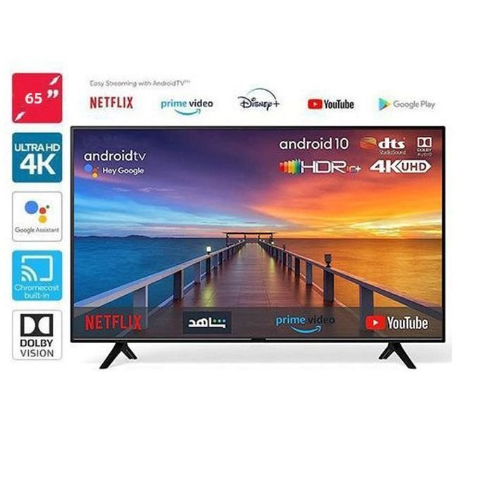 1286829-2.jpg Pixel 65 Inch 4K Ultra HD Smart Frameless TV With Built-in Bluetooth, WIFI - Black - Image 1