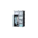 2 Column Plastic Closet - Gray, Black Transparent