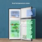 Chiq CD155 153L- Double Door Refrigerator - Black - Image 2