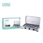 Winningstar 3 Burner Gas Stove Cooker Plate With Automatic Ignition - Grey. - Image 3