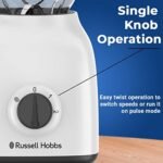Russell Hobbs 400W Blender with Mill, 1.5L Smoothie Maker, 2 Speeds, Pulse Function, 2-Year Warranty - BWM101 White - Image 7