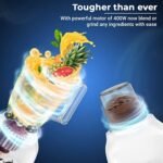 Russell Hobbs 400W Blender with Mill, 1.5L Smoothie Maker, 2 Speeds, Pulse Function, 2-Year Warranty - BWM101 White - Image 5