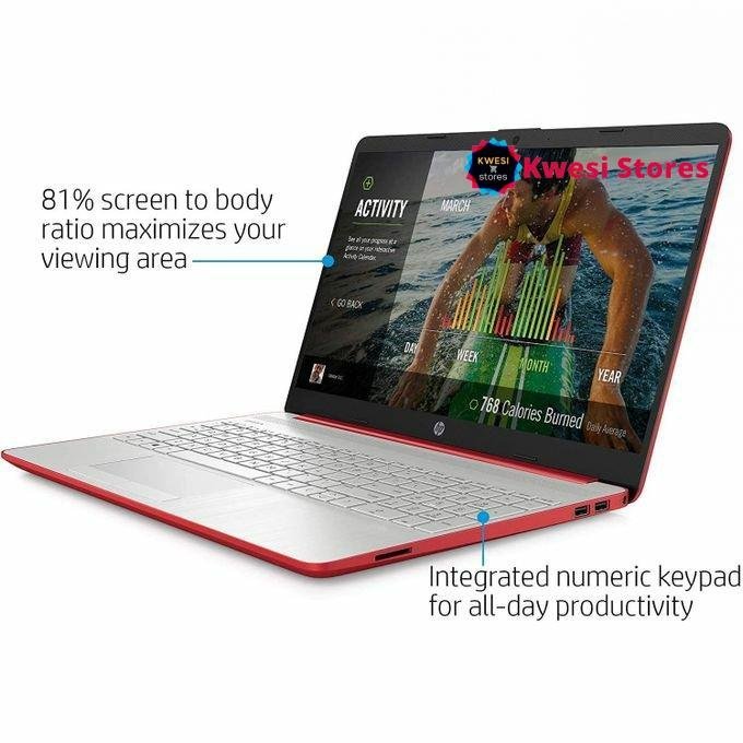 428229-1.jpg Hp 15.6" HD Intel Pentium Gold, 500 GB, 4GB RAM, Win10 - Scarlet Red - Image 1