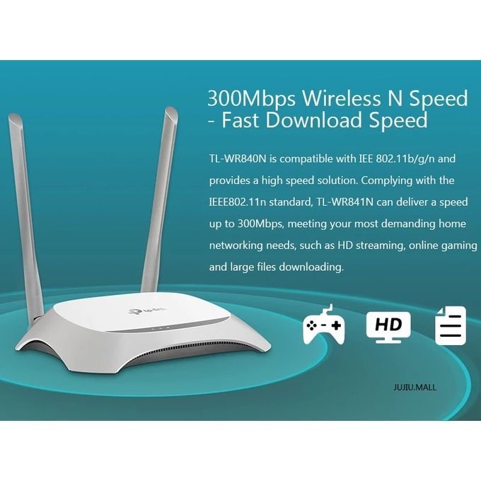 628129-5.jpg TP-Link TL-WR840N Range WiFi Booster 5dBi Antennas 300Mbps Wireless N Router - Not A Modem - Image 1