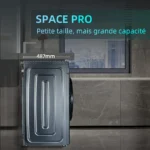 CHiQ 10kg Front Load Washing Machine, AI One Touch, Quick Wash, 1400 RPM, Inverter Motor, Child Lock - Silver - Image 3