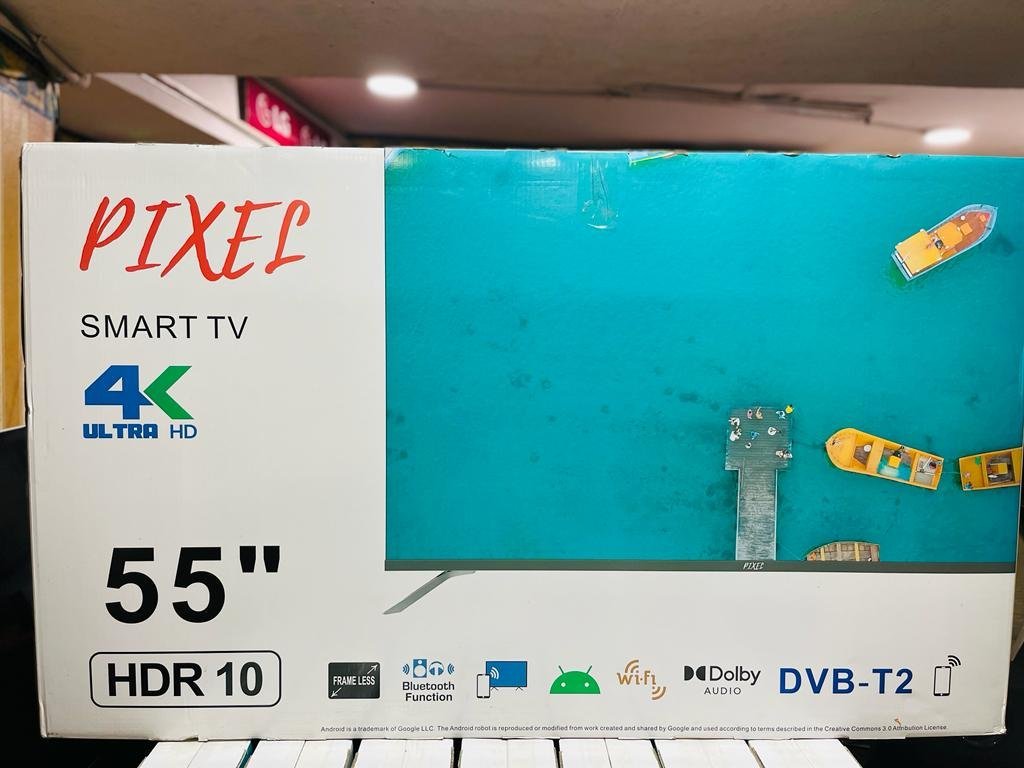 a27bde7b09624d8cbf39fa4447e4f3f5.jpg Pixel 55 Inch 4K Android Smart TV – Black - Image 1