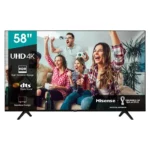 Hisense 58'' 4K UHD Smart TV, Dolby Vision HDR, DTS Virtual X, Alexa, Bluetooth, WiFi - Black