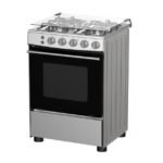 Hisense 60*60cm 4 Burners Full Gas Cooker with Gas Oven, Grill & Rotisserie, Silver (HFG60121X)