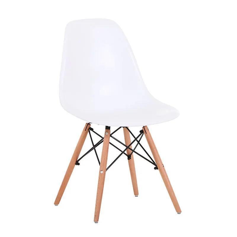 img-20230819-wa0117.jpg Modern White Plastic Chair with Wooden Legs - Image 1