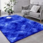 Fluffy blue area rug/carpet 1.5m by 2m