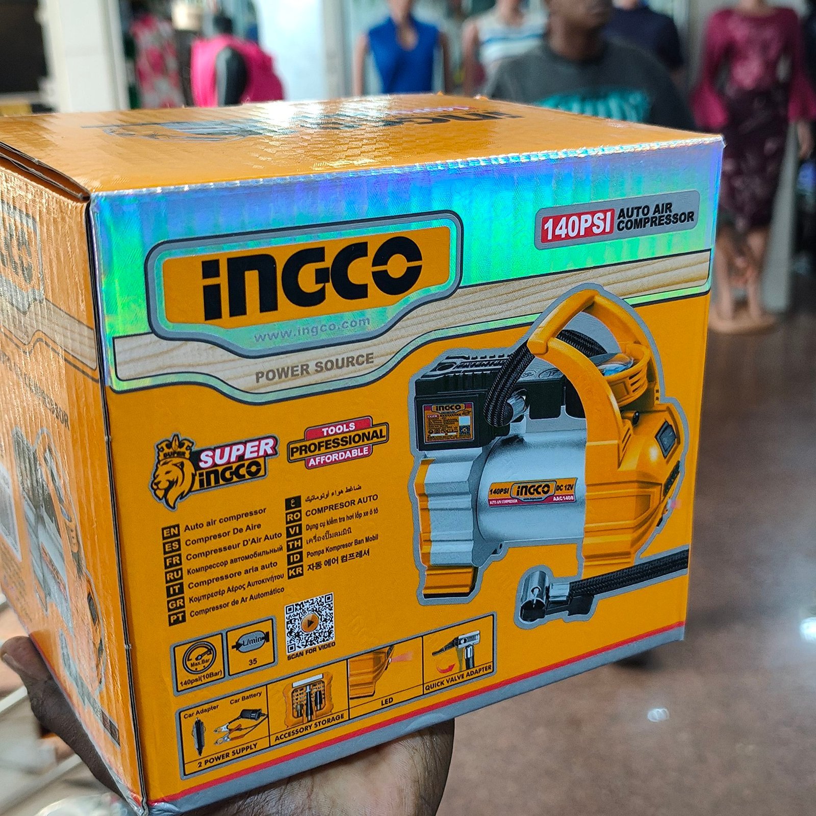 img_20250826_1258597333974361086132704.jpg INGCO Auto Air Compressor - Orange / Silver - Image 1