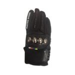 Motorcycle Full Finger Metal Knuckles Sport Gloves - Black