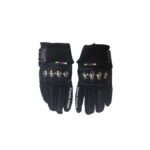 Motorcycle Full Finger Metal Knuckles Sport Gloves - Black - Image 3