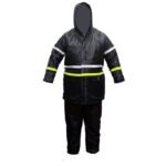 RIDING SUIT, Generic Rain Or Riding Coat With Reflector & A Trouser - Black