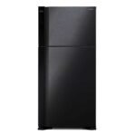 Hitachi 600Ltrs 2-Door Top Freezer Fridge w/ Inverter Compressor (Glass Black) | RVG800PUN7GBK
