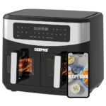 Geepas 9 litres Dual Basket Digital Air Fryer, with VORTEX Air Frying Technology, Oil Free Cooking (GAF37525UK)