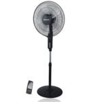 SONASHI SF-8027SR 16'' Stand Fan, Remote Control, 3 Speed, Auto Wind Flow, 5-Blade - Black