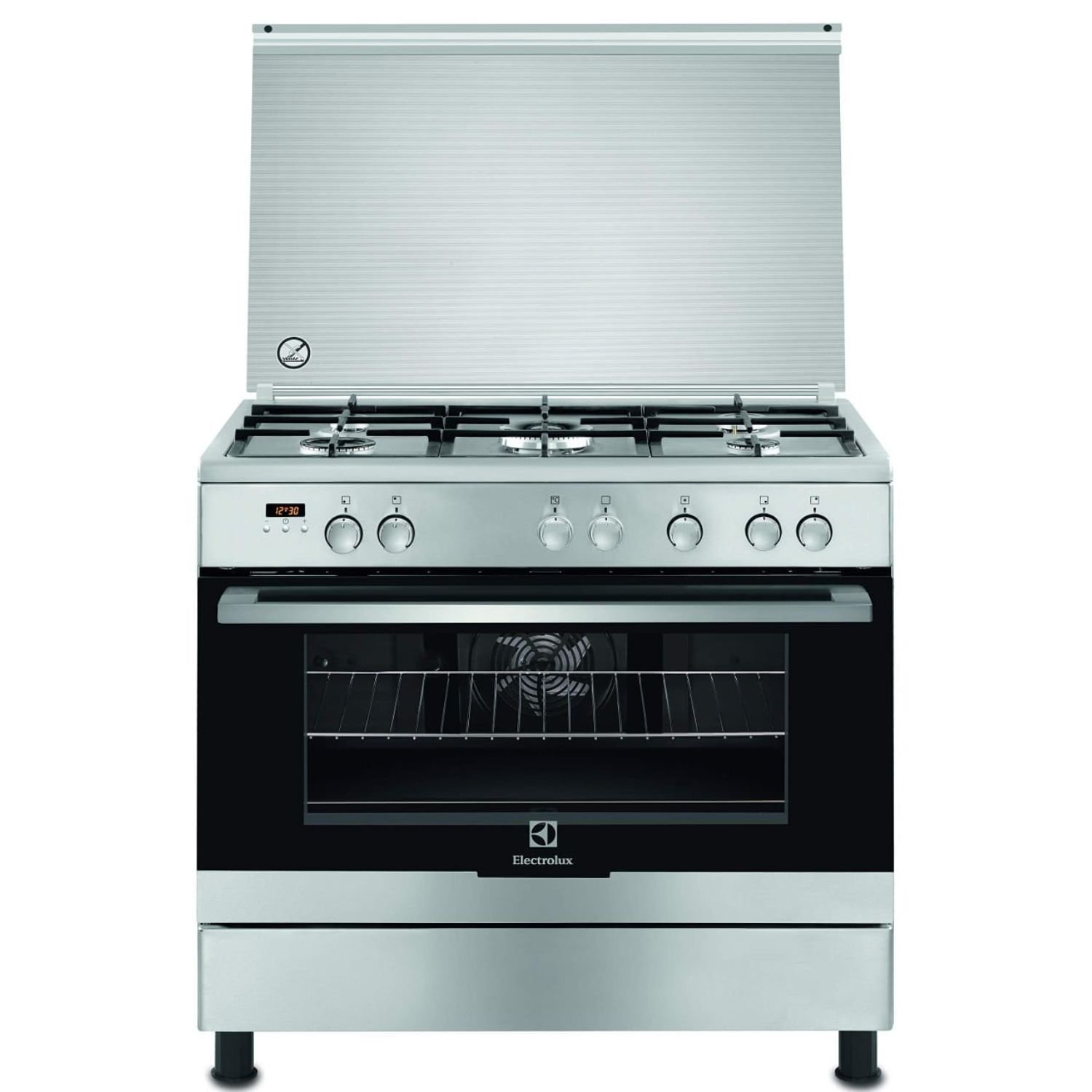 untitled-design5205928982230642746.jpg Electrolux 90*60cm 5 Gas Cooker with Multifunction Electric Oven and Grill, Rotisserie, Digital Display, Steel, EKK925A0OX - Image 1