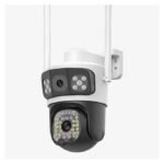4G Security Surveillance Camera- Dual Lens- 4MP Clear Pics- white
